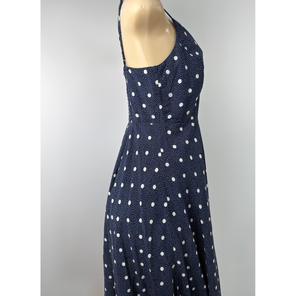Old Navy Polka Dot Dress Womens Navy Blue Fit & Flare Sun Dress Size M - Picture 3 of 11
